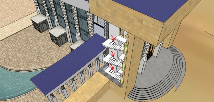 Internal staircase of the gate.