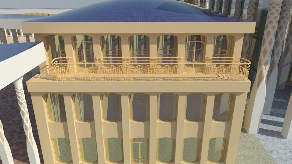 Balconies on buildings for kohanim.